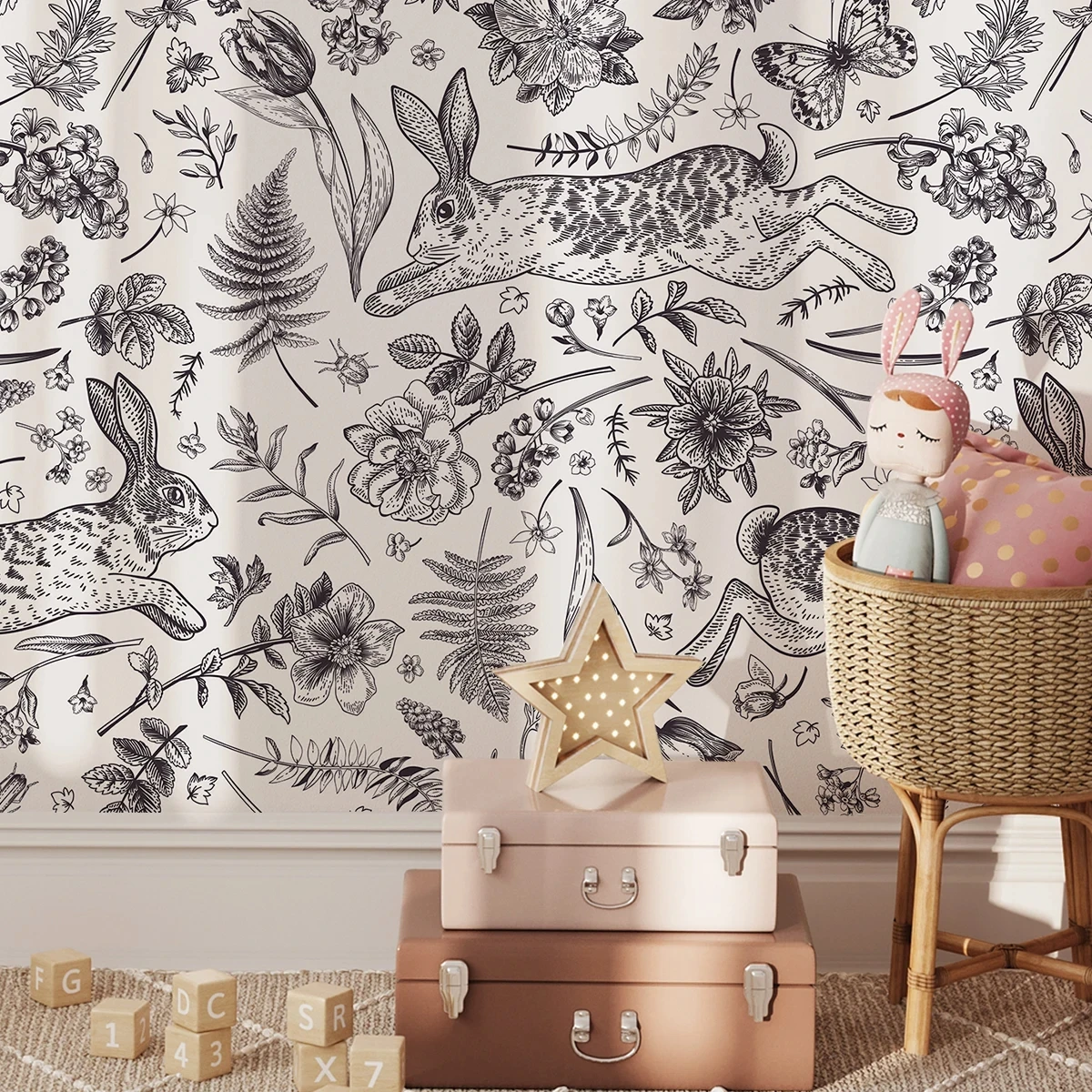 Custom Plants animals rabbits wallpaper for living room decoration sofa TV background bedroom wallpaper 3D art mural home decor