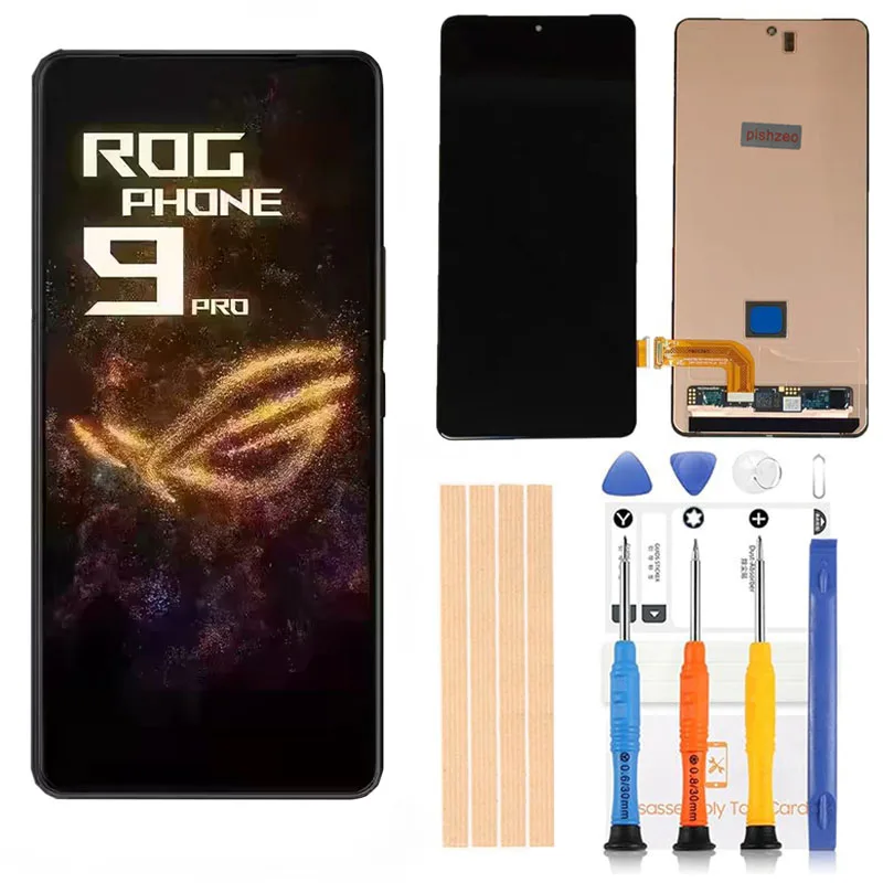 OEM 6.78 Inch Super AMOLED Digitizer Assembly For ASUS ROG Phone 9 Pro Screen Replacement AI2501 Touch Display With Repair Parts