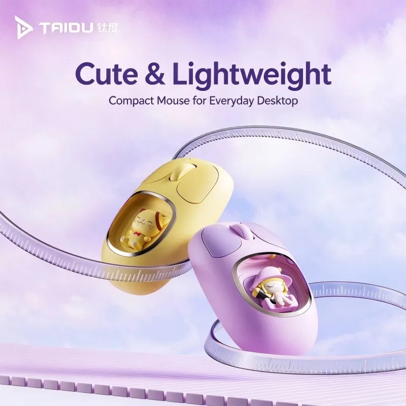 TAIDU KT01 Cute Cartoon Silent Wireless Mouse With Doll Design Low Noise USB Mouse For PC Laptop Office Daily Study Work Use
