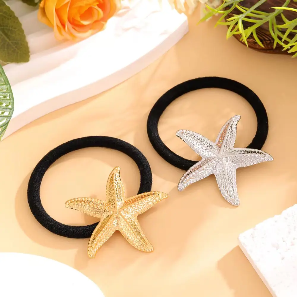 High quality stainless steel starfish ponytail hair accessory, fashionable, simple, elegant, elastic headband, women\'s gift