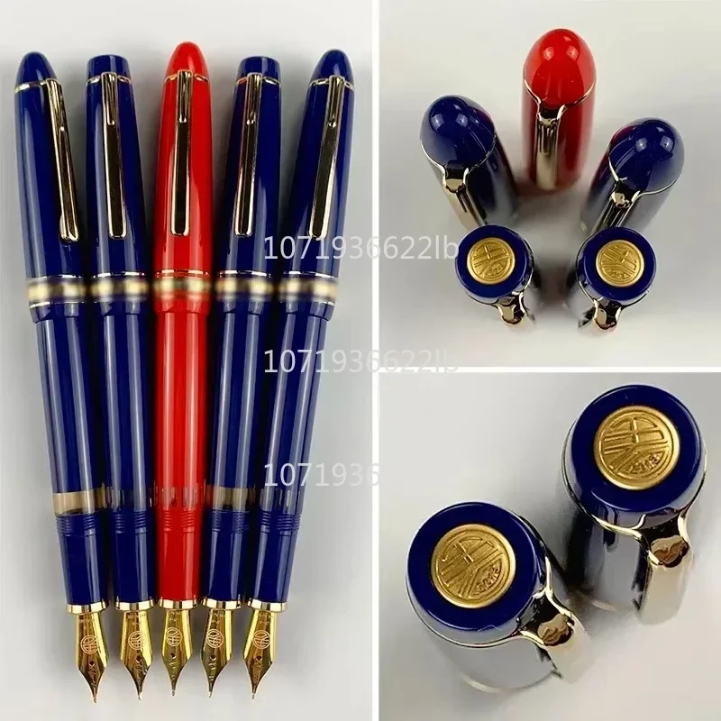 Wingsung 629 14K Gold Stangard/heartbeat Nib Vacuum Piston Fountain Pen Visible Window Resin Writing Gift Pens Stationery