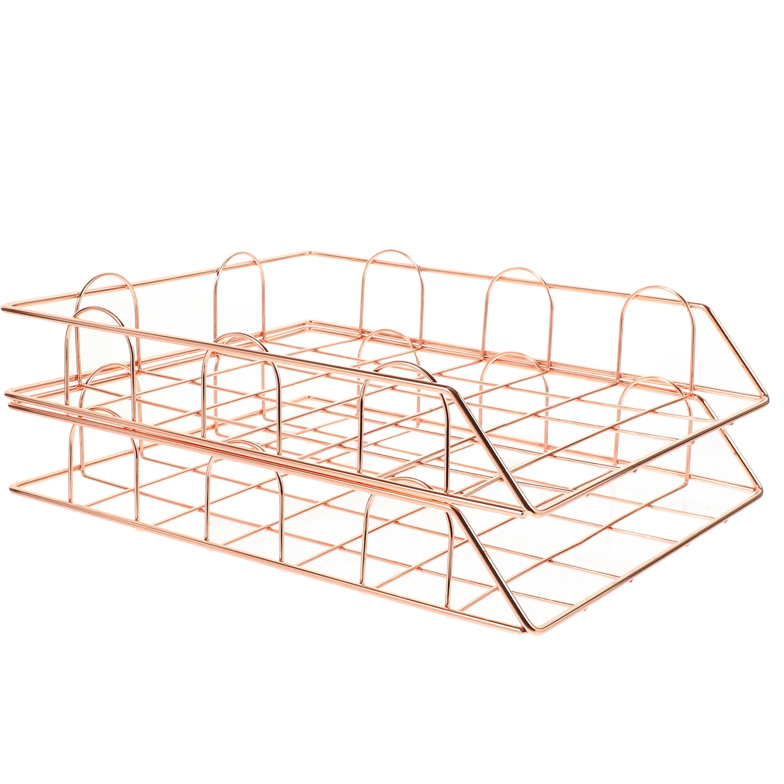 2 قطعة منظم الملفات مكتب معدني سلة التخزين لمكتب المنزل غرفة نوم الحمام وثيقة حامل مجلة رف شبكة مجلد صينية #1