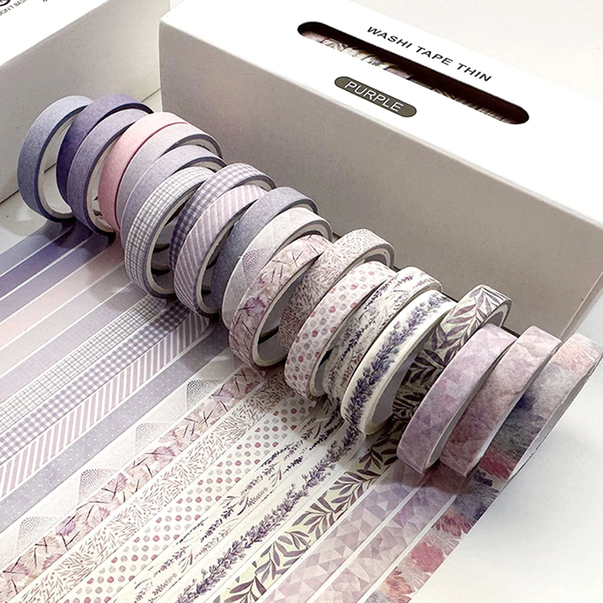 薄い和紙テープのロール20本、繊細な花、植物のパターン、DIYハンドブックテープ、学生日記の装飾