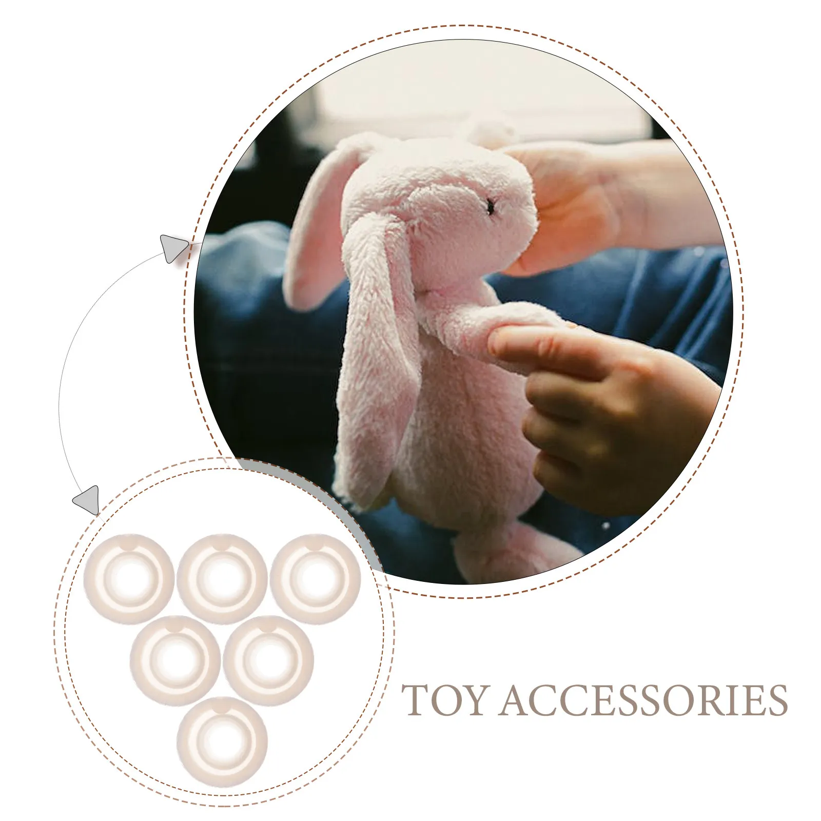 100Pcs Small Size Plastic Eye Nose Washers Essential for Handmade Crafts Crochet Stuffed Animal Making Soft Sculpture DIY