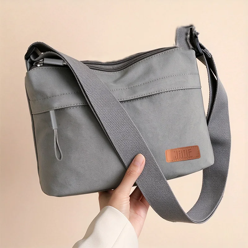 Trendy Oxford Cloth Crossbody Bag for Women, Lightweight Casual Shoulder Bag, Multi Pocket Daily Commute Messenger Hobo Handbag