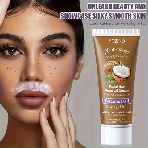 1Pcs/2Pcs/3Pcs Coconut Hair Removal Cream, Gentle Hair Removal, Painless, Non-Irritating, Cleanses and Removes Hair, Quick Hair Removal in 5 Minutes, Single-Use, Effective for 3 Months, Smooth and Residue-Free, Semi-Pe