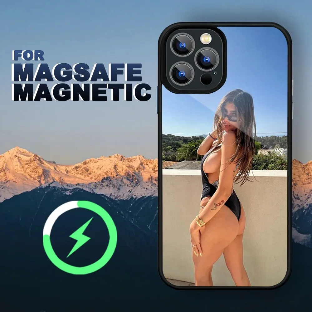 Mia khalifa Phone Case iPhone 15 14 11 12 13 Pro Max Plus Magnetic Wireless Charge Cases Cover