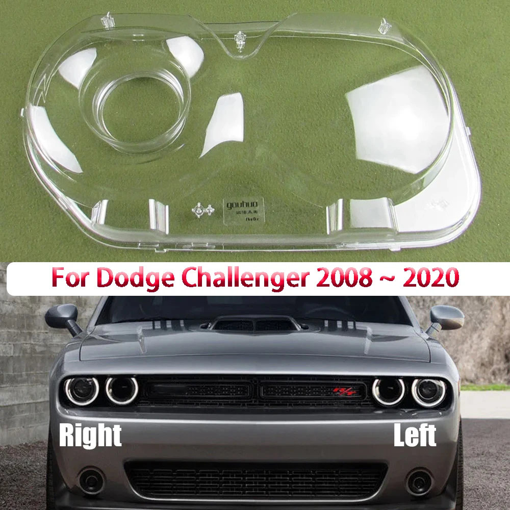 

For Dodge Challenger 2008 ~ 2020 Headlamp Cover Transparent Mask Lamp Shade Headlight Shell Lens Replace The Original Lampshade