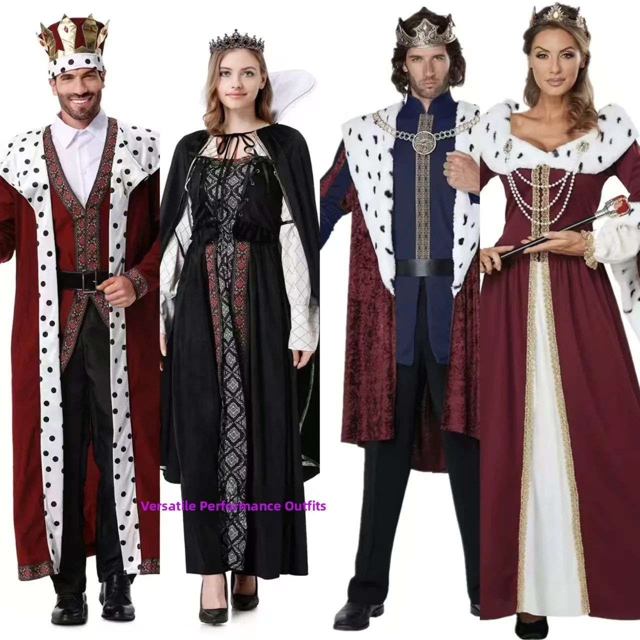 

Хэллоуин Король Королева Костюм Ренессанс Король Королева Маскарадный Бал Халат Женская Этническая Моя Сценическая Одежда