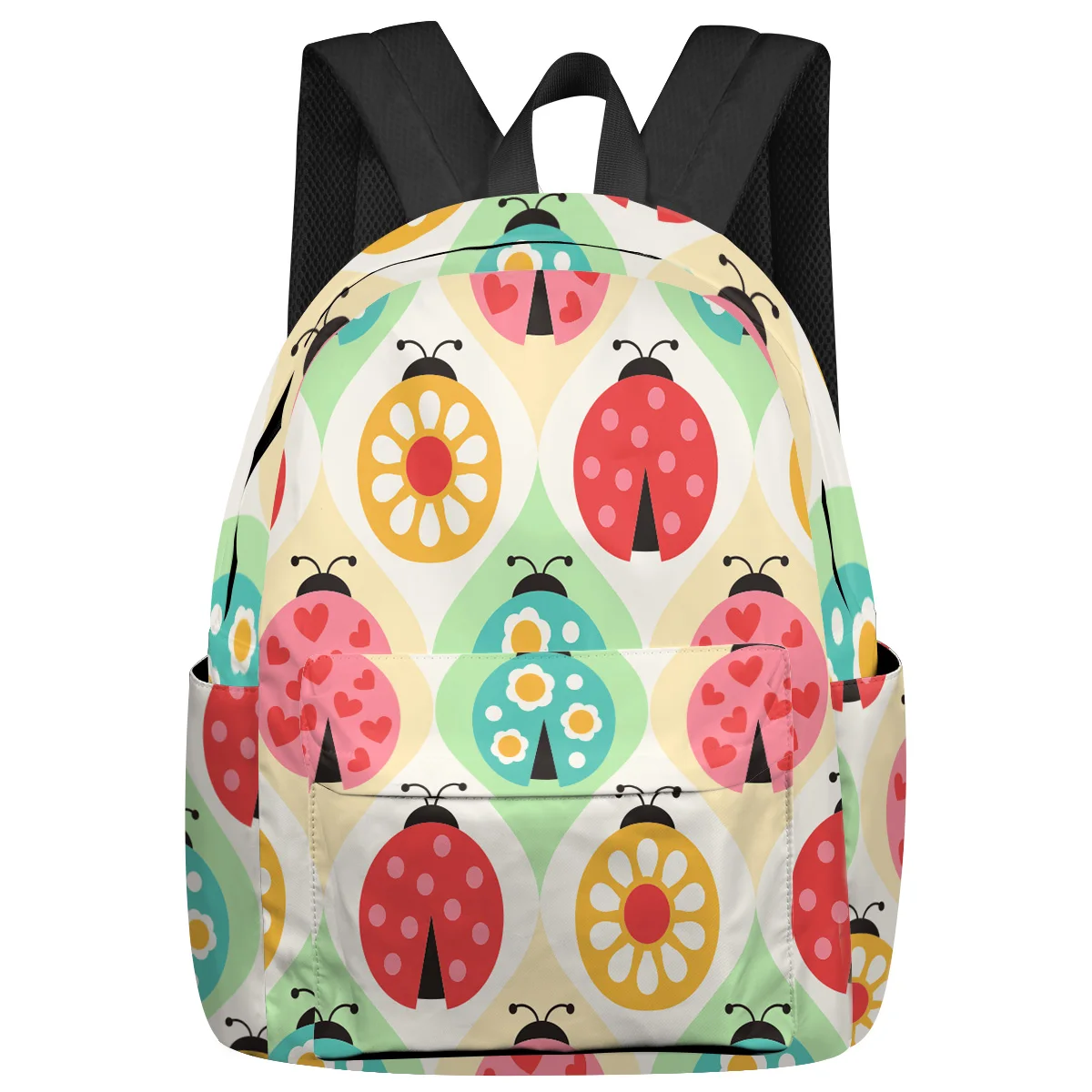 

Ladybug Flower Colorful Cartoon Large Capacity Backpack Men Laptop Bags High School Teen College Girl Student Mochila