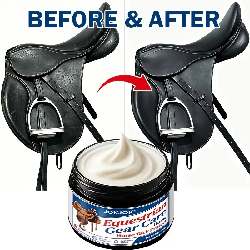 

JOKJOK Multi-Purpose Leather Repair Care Balm Conditioner for Horse Saddles Furniture Bags Shoes Boots Anti-Dry Anti-Crack Nourish Restore Smoothness Gentle Safe for All Leather Types Essential Leather Care Product for Home Equestrian Use