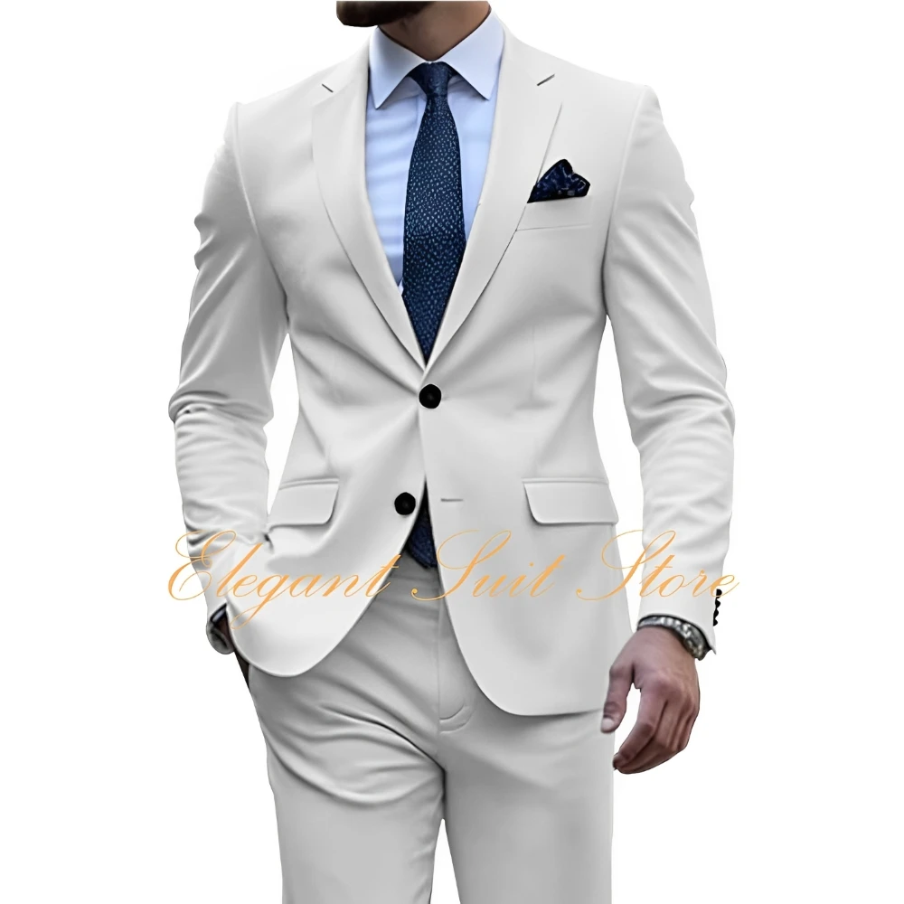 

Formal Men's Suit Slim Fit Jacket Pants 2 Piece Suit Business Suits for Men Wedding Prom Tuxedo Elegant Men Suits