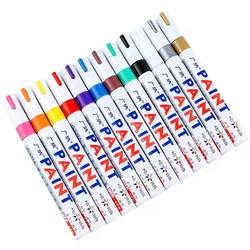 1/6 permanent color paint markers, waterproof markers, tire tread rubber fabric paint, metal 12 color paint markers