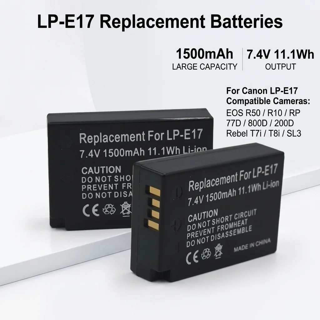 LP-E17 1200mAh LPE17 Rechargeable Battery With LCD USB Dual Charger For Canon EOS 200D M3 M6 750D 760D T6i T6s 800D 8000D Camera