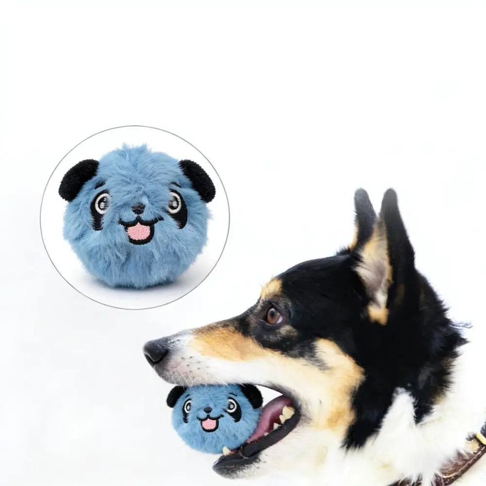Interactive Plush Squeaky Ball Toy For Small Medium Dogs High Elastic Tennis Bite Resistant Pet Training Exercise