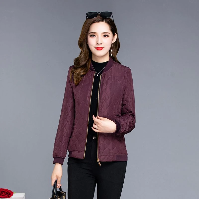 Jackets Women Autumn Winter Coat Quilted Bomber Jacket Thin Coat Parkas Outerwear Women\'s Clothing Trends Vintage Black Red Tops