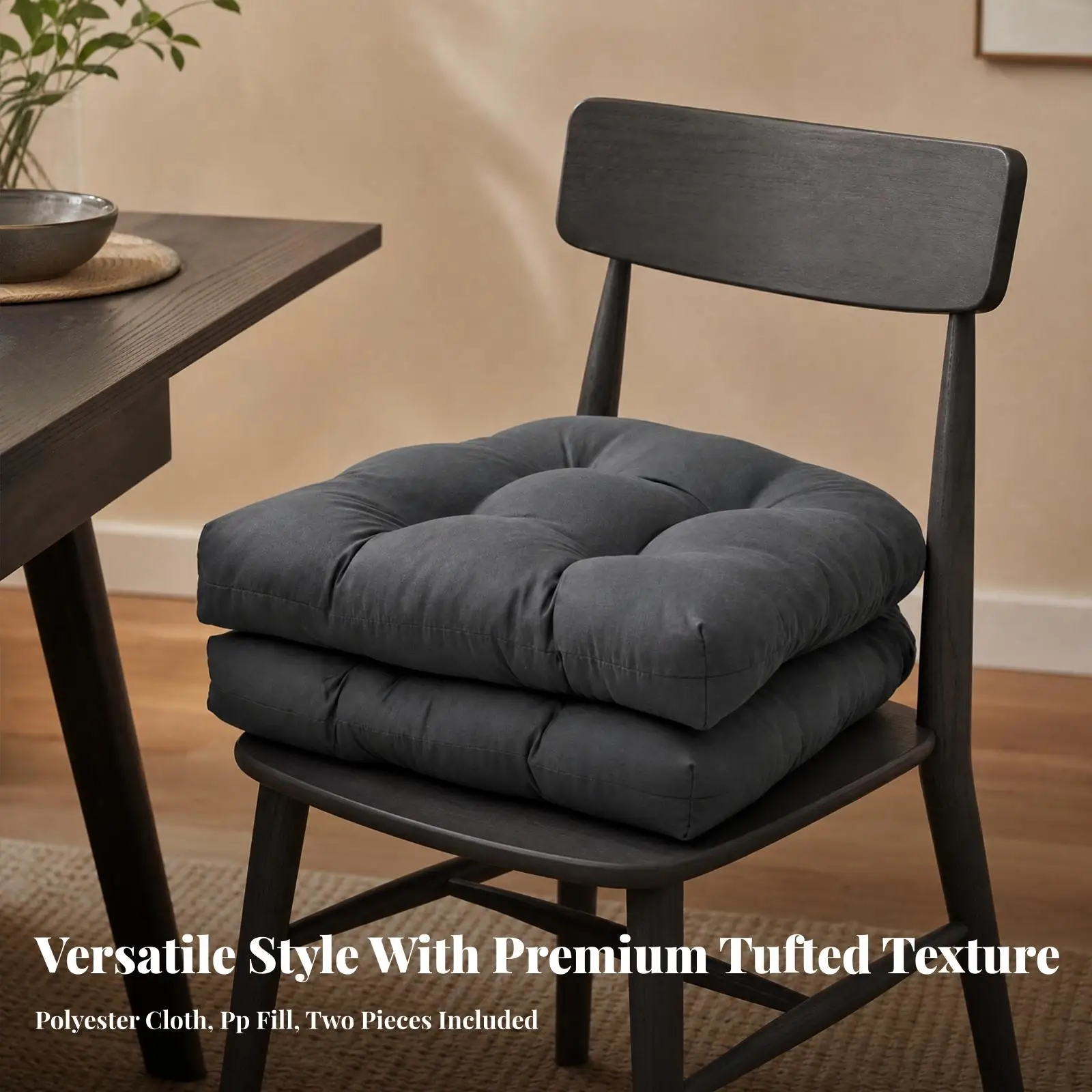 Durable Square Patio Cushion with Stitched Seams Plush Outdoor Sofa Pad for Garden Chair Rattan Sofa and Dining Seat
