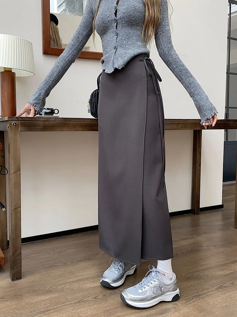 

3Colors S-XL Irregular Long Skirt Women 2023 Summer Ankle Length Casual High Waist Pencil Long Skirts Female(L5143