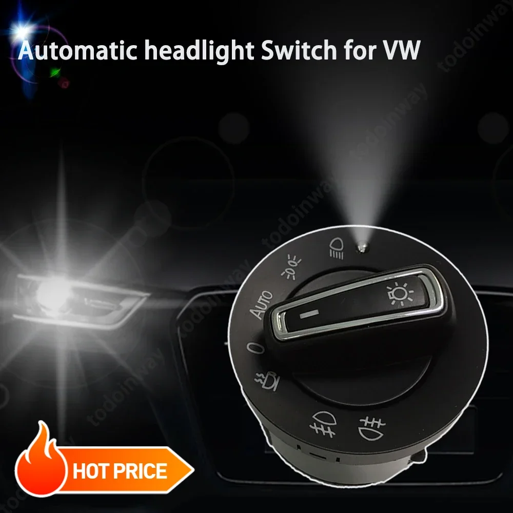 Automatischer Scheinwerferschalter für VW Golf 6 7 MK6 Mk7 Jetta MK5 Tiguan MK1 MK2 Passat B6 B7 Nebelscheinwerferknopf Eingebautes Sensormodul