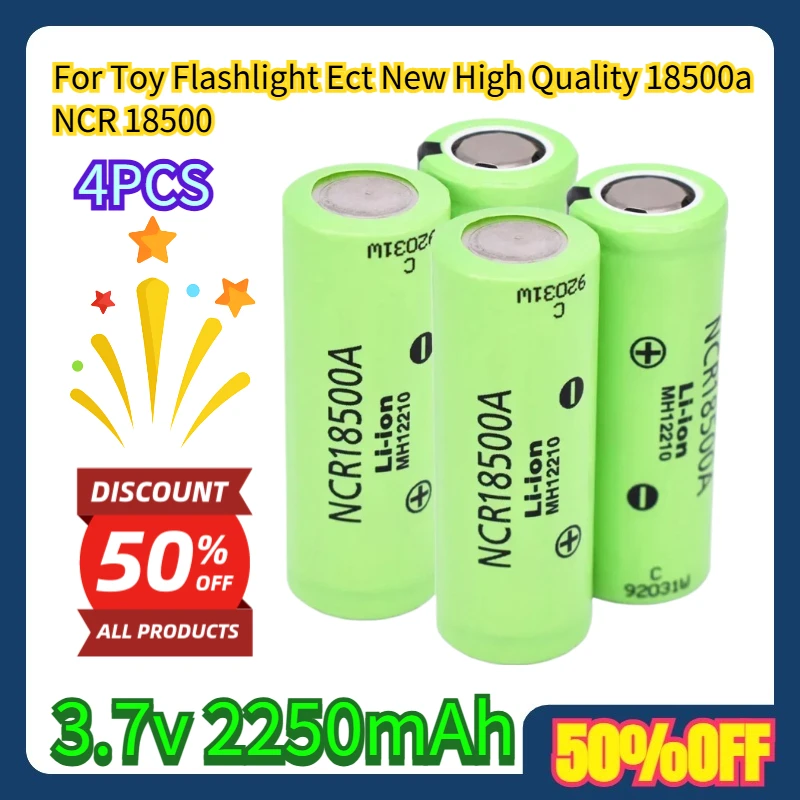 

For Toy Flashlight Ect New High Quality 18500a 3.7V NCR 18500 2250mAh