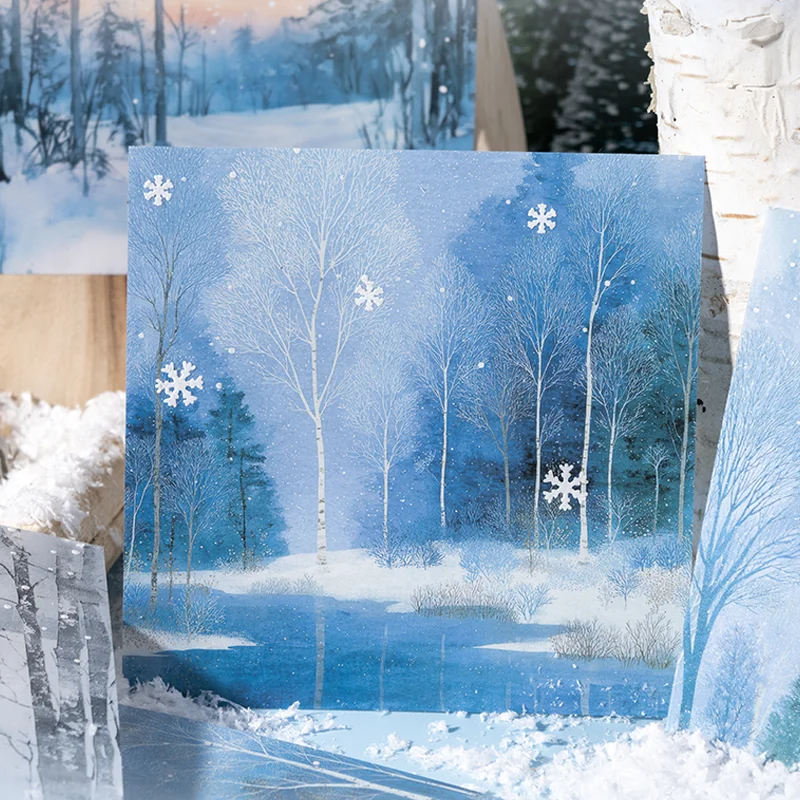 

Mr. Paper Cold Scenery Sticker Set 6 Pack/Set Simulation Snow Particle 3D Stickers Photo Frame Handbook DIY Decoration Gifts