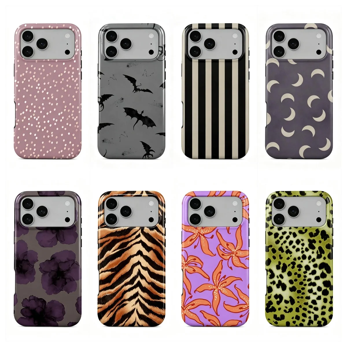 Coque de téléphone de luxe à pois léopard pour iPhone 18 17 17e 16e 16 15 14 13 12 11 Air Pro Max Plus, coque arrière double couche