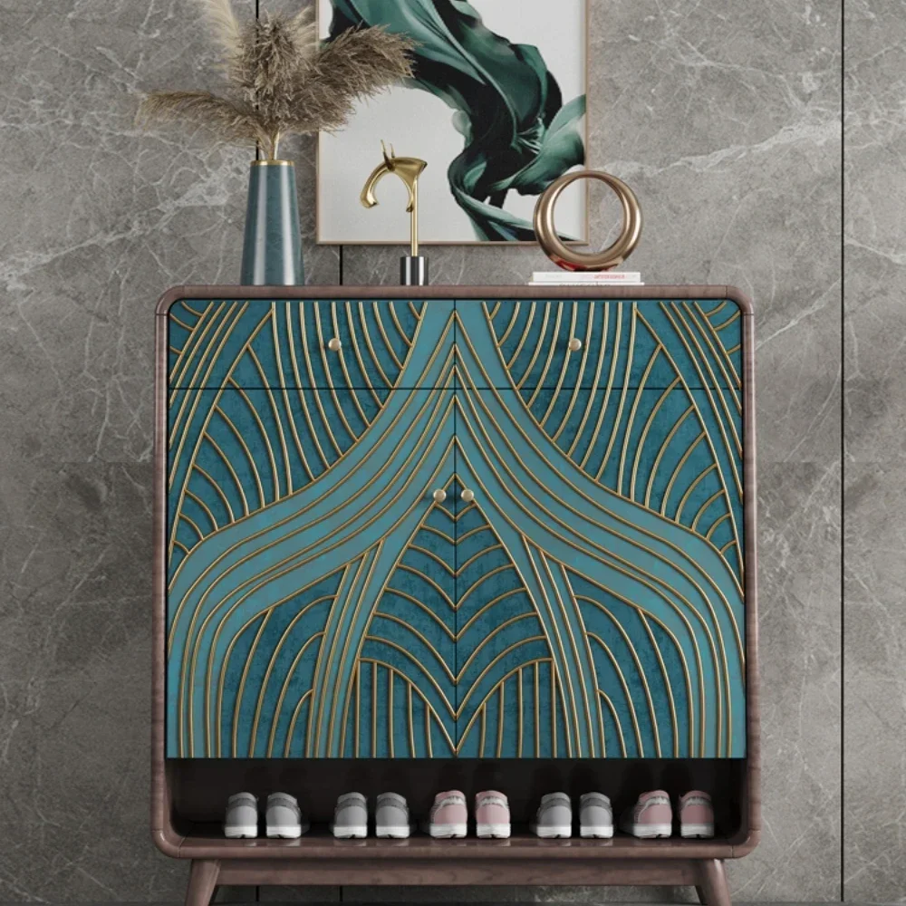 

Легкий роскошный домашний шкаф для хранения из цельного дерева, входной шкаф, многофункциональная встроенная перегородка для гостиной