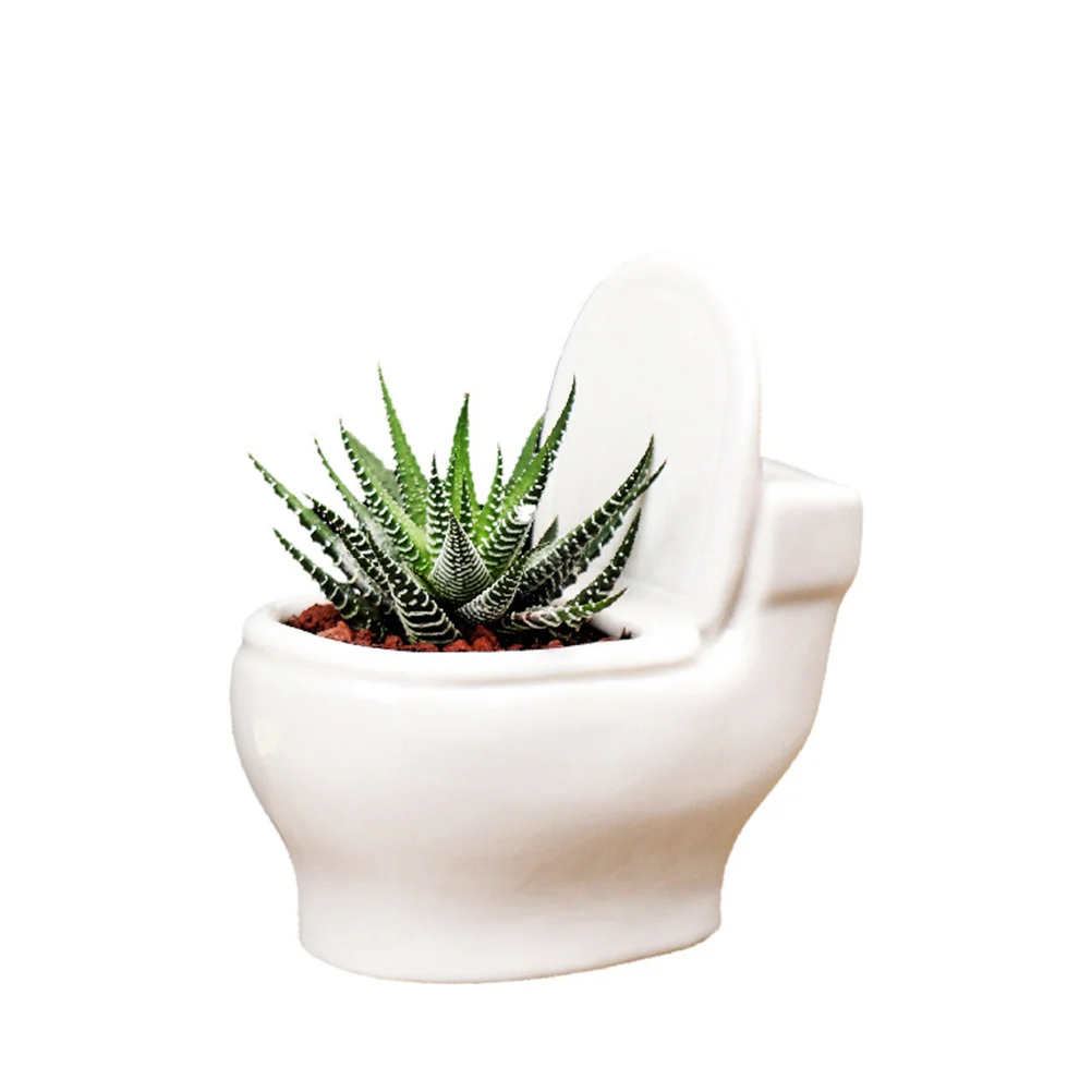 

White Ceramic Succulent Planter Creative Flower Pot for Window Sill Table Bookshelf Decoration Cactus Pots Plant Pots