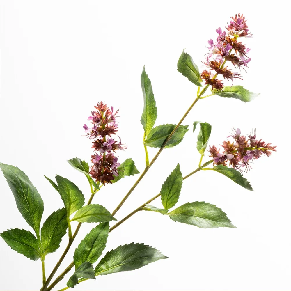 3 Cabezas de Pogostemon Artificial, Tallo Alto, Flor en Espiga, Rama de Pachulí Falsa, Textura Realista, Planta Artificial Pogostemon Cablin
