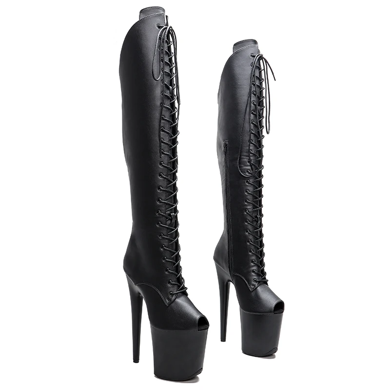 

Auman Ale New 20CM/8inches PU Upper Sexy Exotic High Heel Platform Party Women Boots Nightclubs Pole Dance Shoes 404