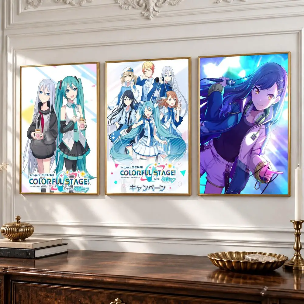 game Project Sekai Colorful Stage Poster HD Poster Peel Stick Waterproof Wall Art Print Bedroom Living Room Modern Decor Gift