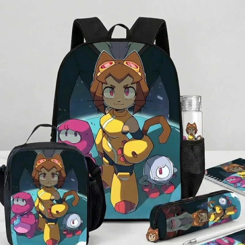

2026 New 3pcs Gameoverse 1 Set School Backpack Insulated Lunch Bag Pencil Case Anime Peripheral Gift For Kids