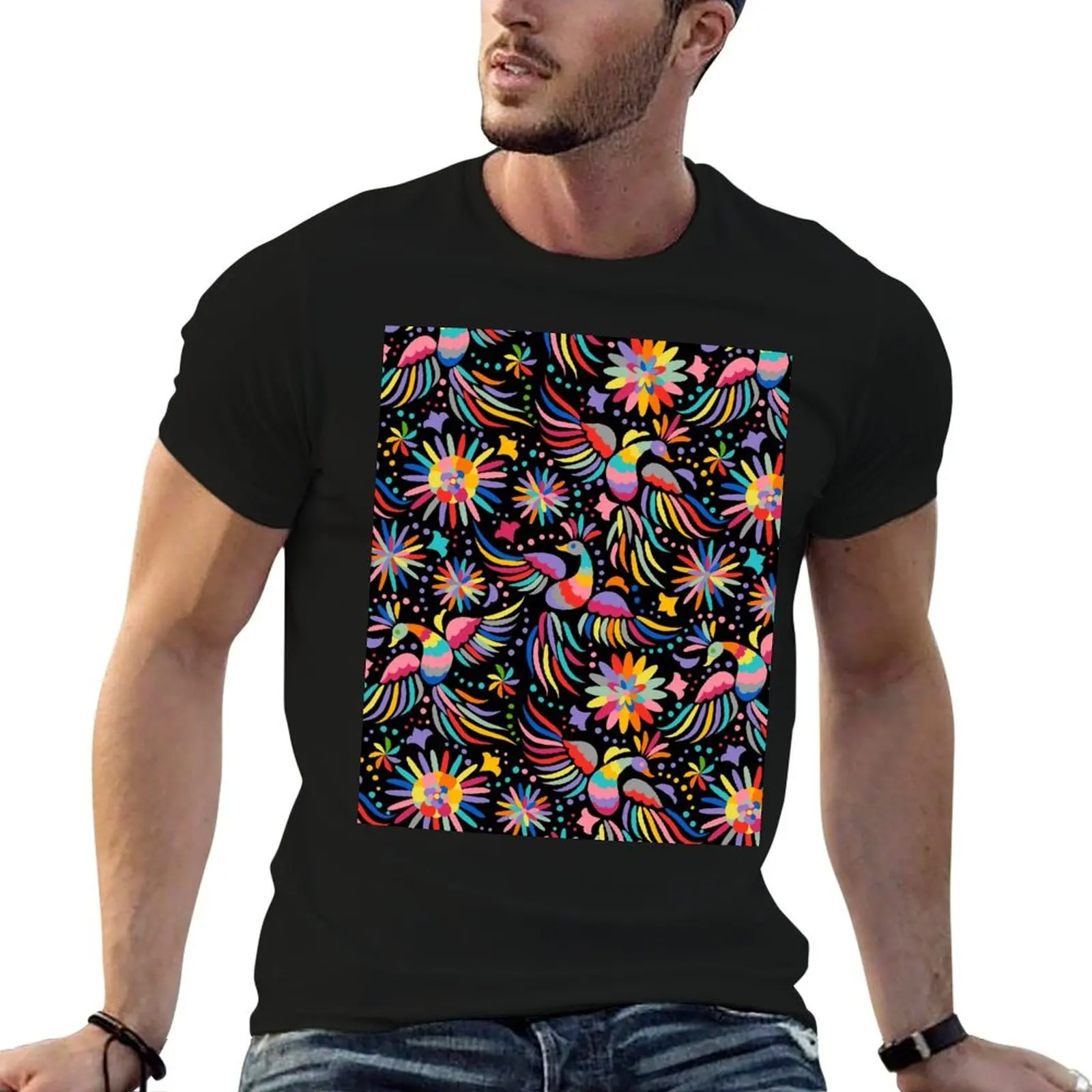 

Mexican embroidery seamless pattern T-Shirt customizeds graphic tee shirt animal prinfor boys blacks mens t shirts pack