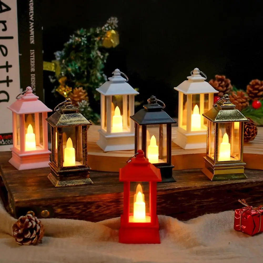 Retro LED Electronic Candle Light Creative Flameless Mini Square Night Lights Warm Light European Style