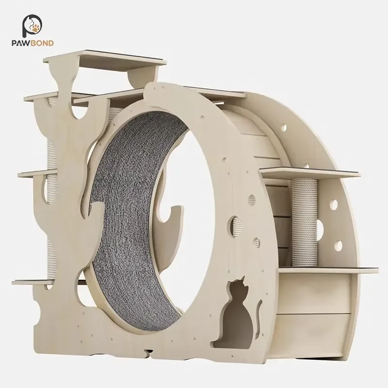 Custom Silent Cat Treadmill Wood Fiberboard Climbing Frame Running Wheel Sports Toy for Cats OEM Factory Price Accessories