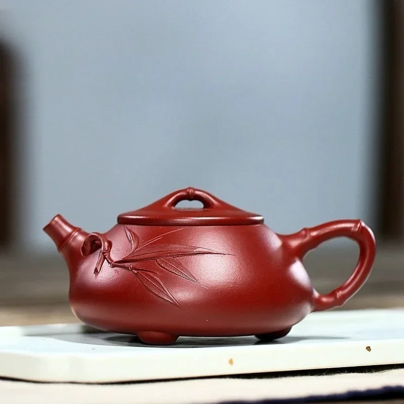 Pure Handcrafted Household Teapot Original Da Hong Pao Purple Clay Bamboo Joints Jingzhou Teapots Stone Ladles