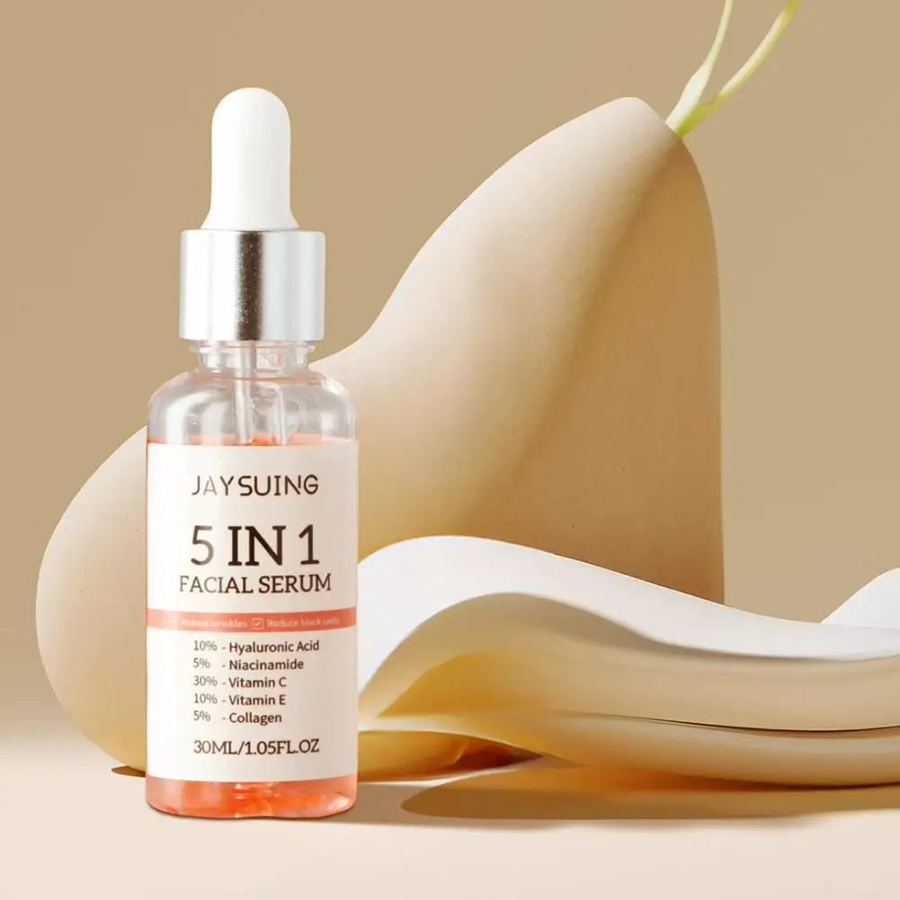 5-in-1-Gesichtsserum, 30 % Vitamin C, feuchtigkeitsspendend, aufhellend, Anti-Falten-Aging, Niacinamid, Hyaluronsäure, Gesichtsserum, Hautpflege, 30 ml – Detail 5