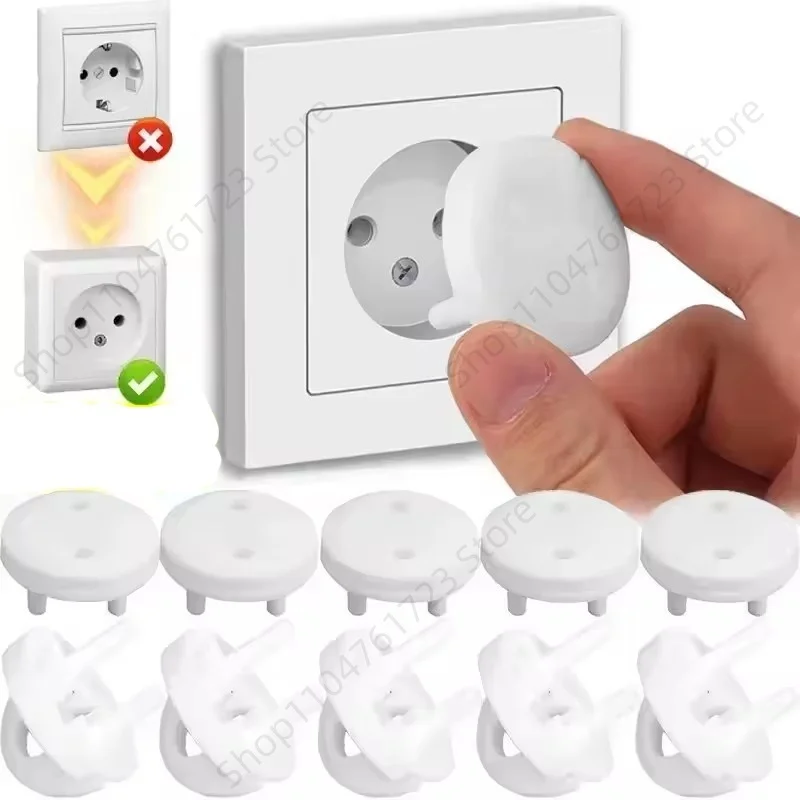 10Pcs White Electrical Safety Socket Protective Cover Baby Care Safe Guard Protection Anti Electric Shock Rotate Protectors