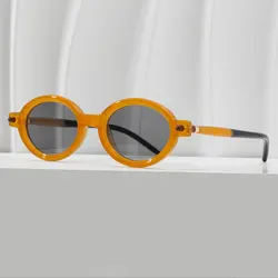 Vintage Small Frame Punk Sunglasses Men Luxury Brand Designer Sun Glasses Male Fashion Round Hip Hop Gafas De Sol