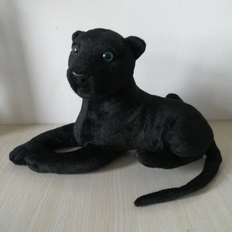 About 25cm Lovely Panther Plush Toy Lying Panther Soft Doll Kids' Toy Birthday Gift s0215
