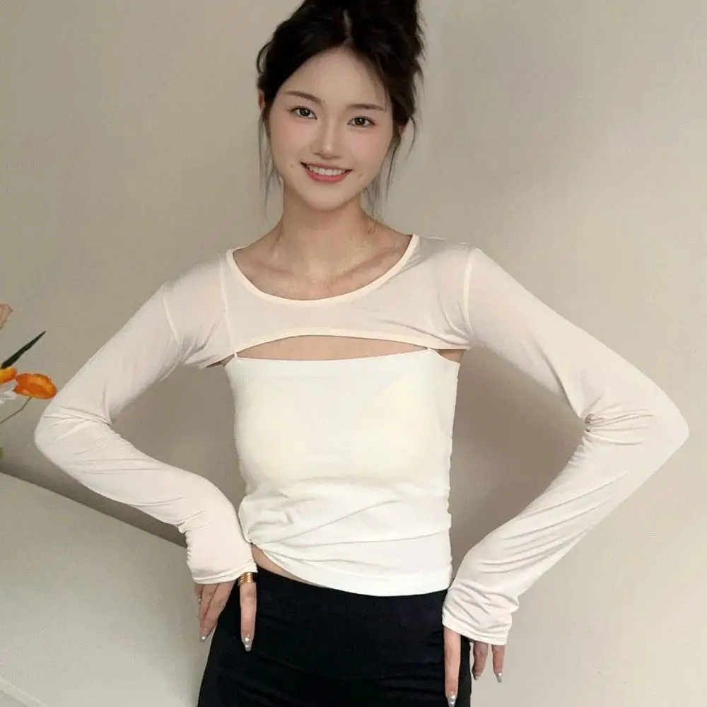 Damen-Armschutz, Damen-Oberteil, schulterfrei, Eismoumel, einfarbig, Achselzucken, abgeschnittenes Cape, Sport, weich, Urlaub, elegant, langärmelig
