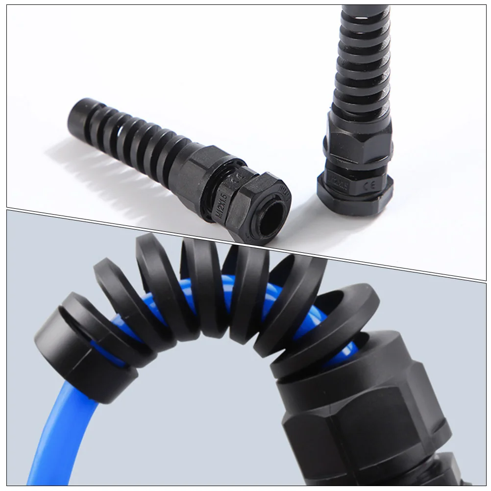 

10pcs Anti-Bending Connector Strain Relief Waterproof Cable Gland Plastic Power Cord For Outdoor Led Lights Street Tunnel