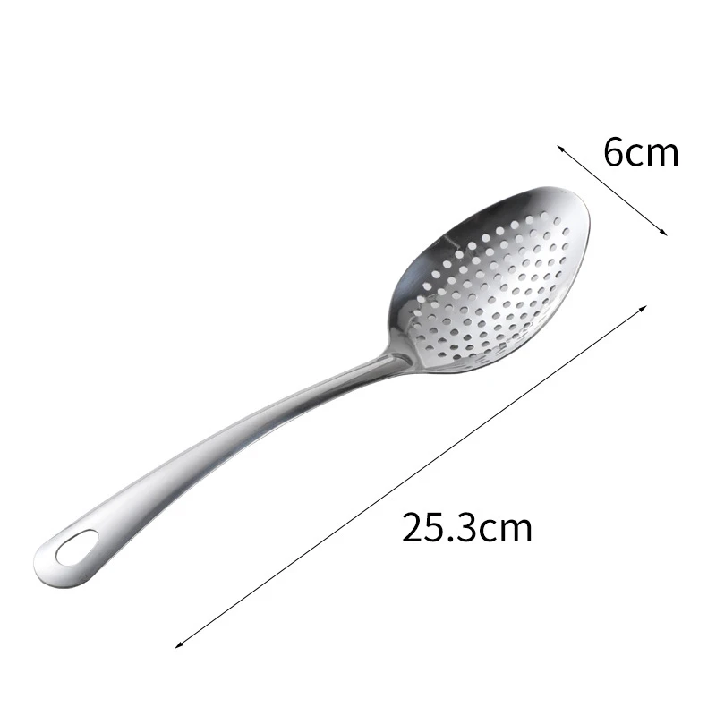 Stainless Steel Kitchen Cooking Pots Spatula Spoon Kitchenware Food Serving Tableware Rice Soup Scoop Colander Home Utensils