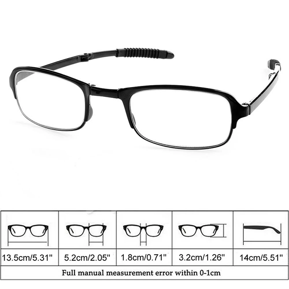 Ultralight Folding Reading Glasses with Box Men Women Clear Lens Square Presbyopia Eyeglasses Magnifier Prescription Eyewear