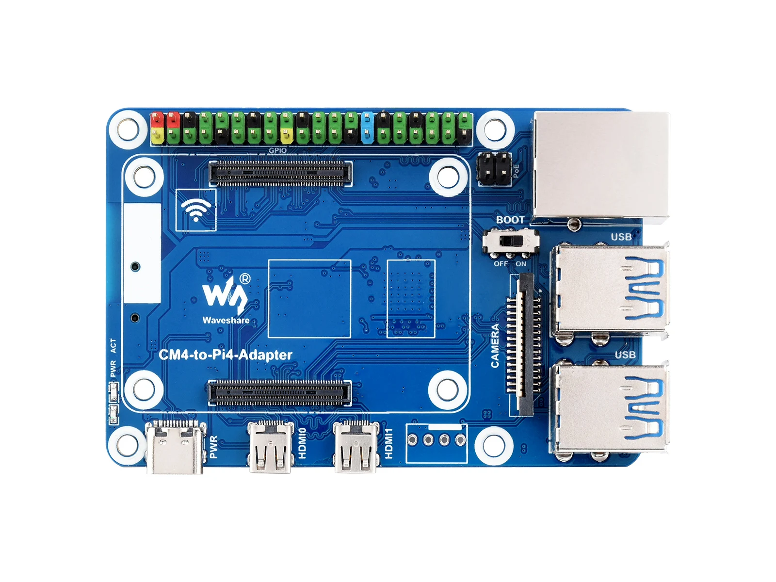 

Waveshare CM4 To Pi 4B Adapter For Raspberry Pi, Alternative Solution For Raspberry Pi 4B, CM4 Optional