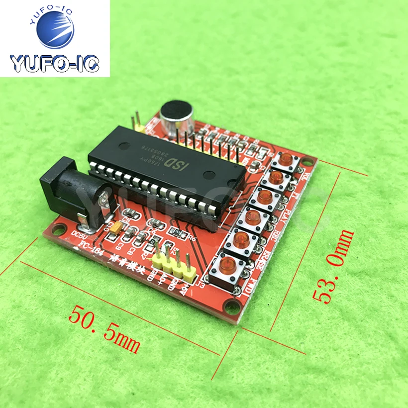 Free Ship 3pcs ISD1700 System Class Voice Recording Module ISD1760 Module Containing Chip Send Material Electronic