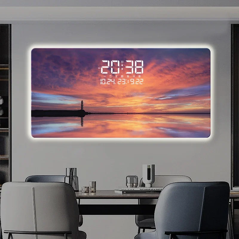 Aesthetic Nordic Light Wall Clock Living Room Aesthetic Art Digital Wall Clock Luxury Modern Orologio Digitale House Decor