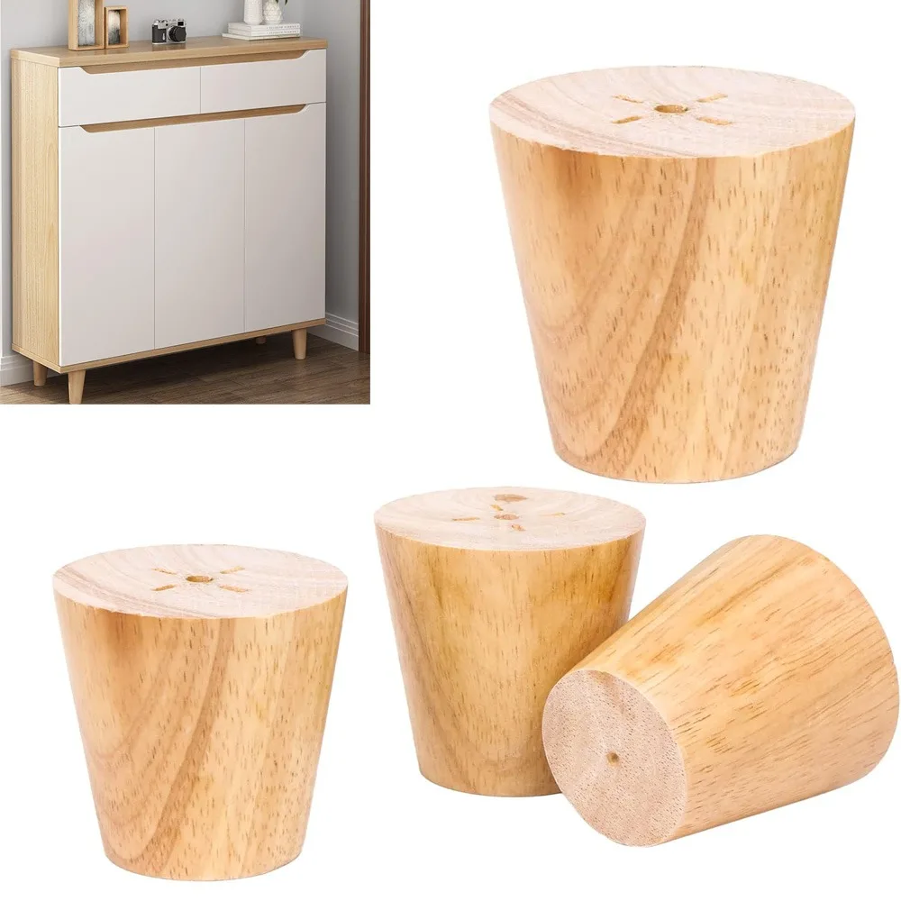 

Ножки для деревянной мебели, шкафы, диванные ножки, 2 дюйма, 4 шт., цвет массива дерева, конические