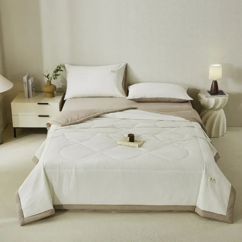 

Class A corrugated yarn pure cotton jacquard summer quilt air conditioner quilt summer cool quilt four-piece single dormitory