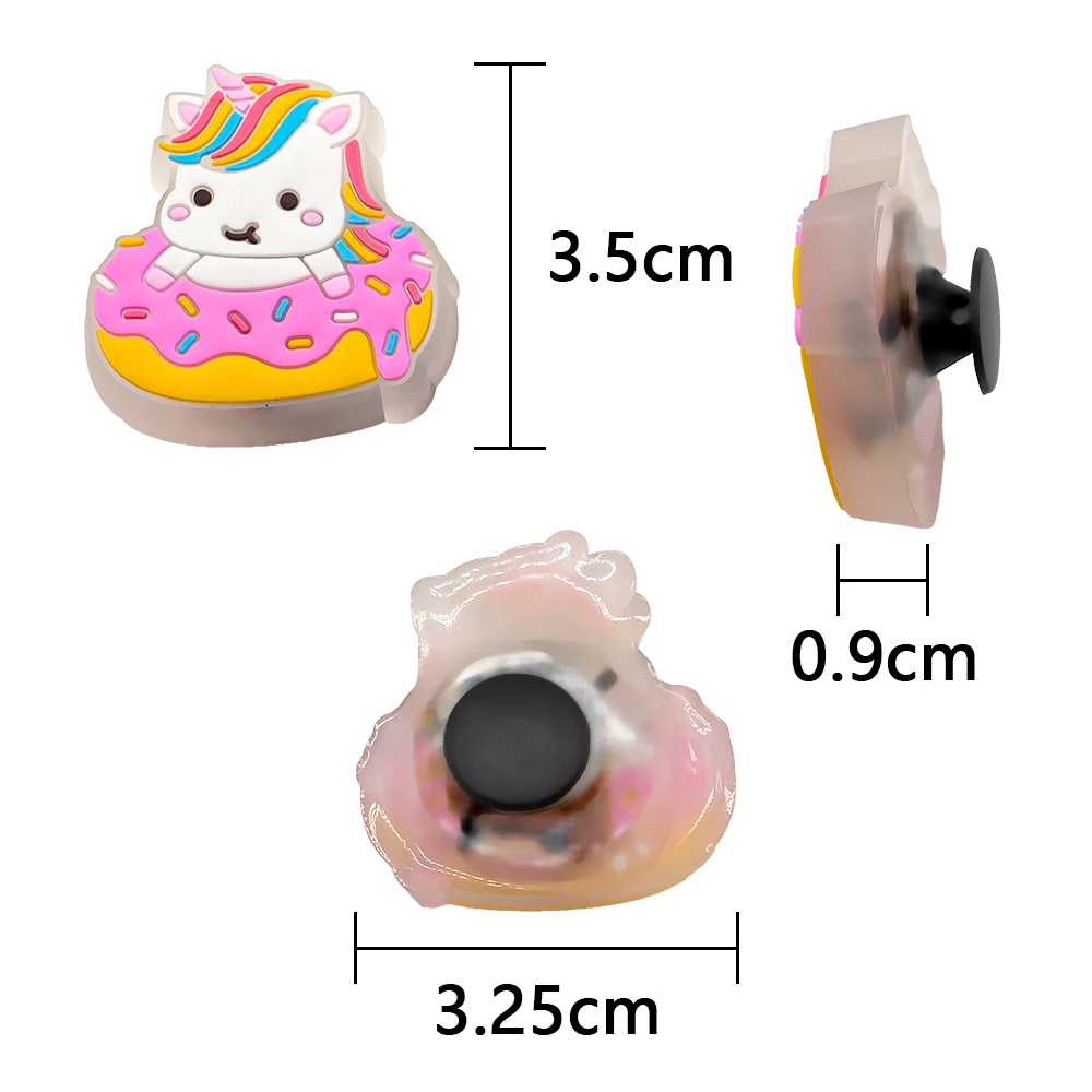 1 Stück LED-Schuhanhänger Einhorn Wale Löwe beleuchtete Schuhdekorationen Enten Kühe Katzen Frauen Kinder Sandalen Pins leuchtende Schnallen – Detail 6